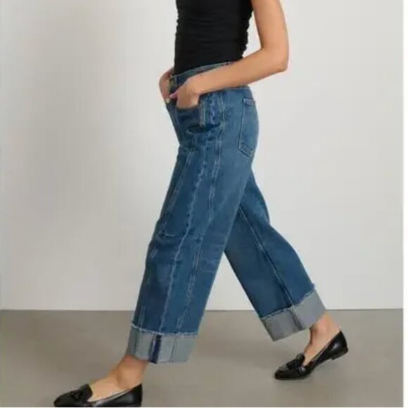 B Sides Relaxed Cuffed Lasso Jean Vista Blue sz 25 - Picture 2 of 8